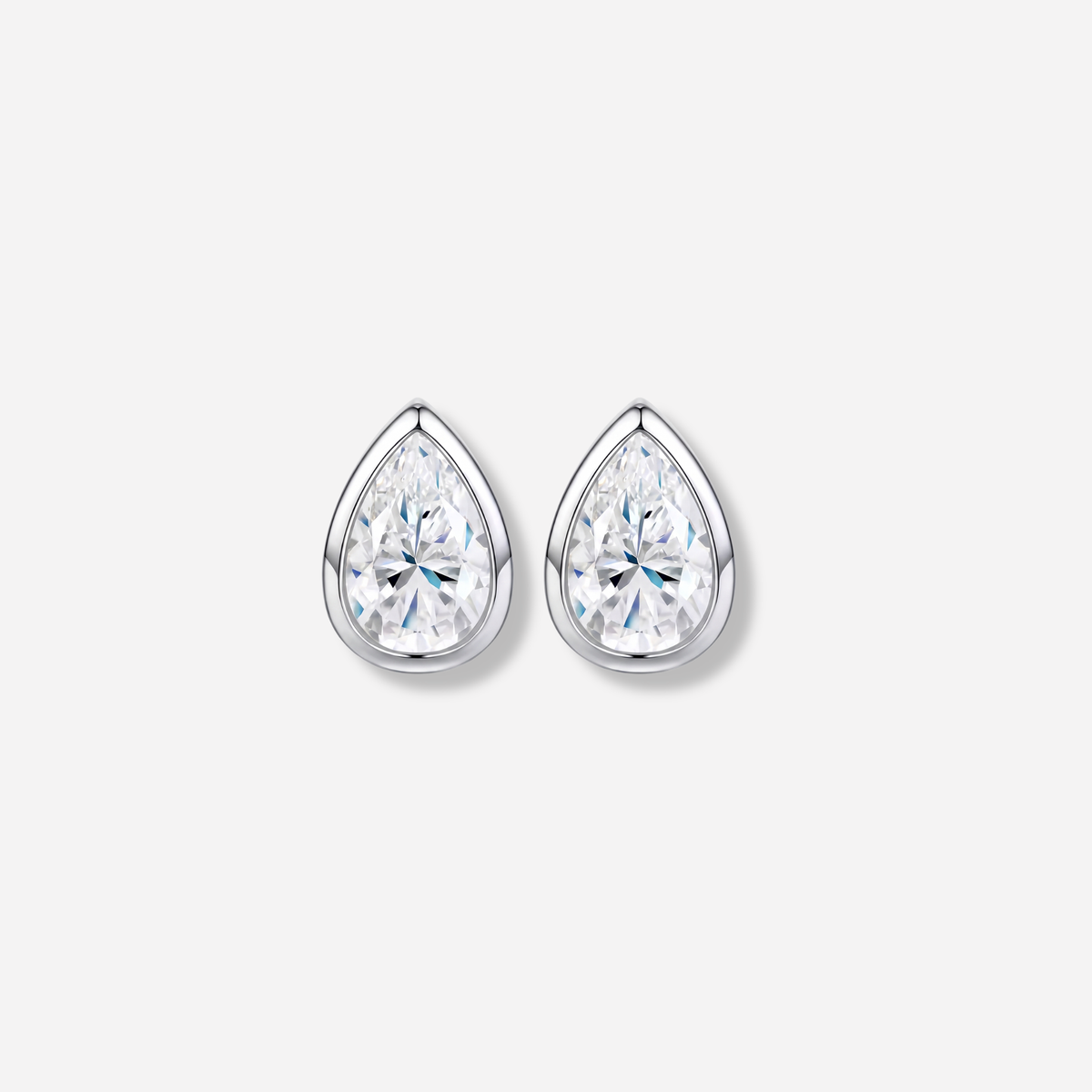 Pear Duo Bezel Studs