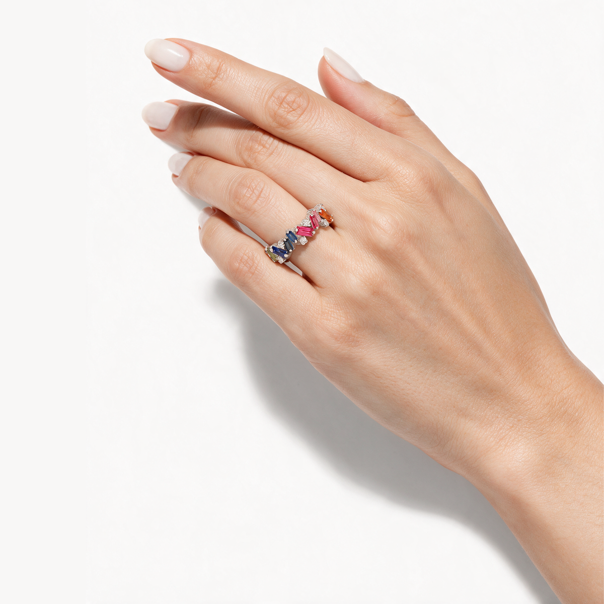 Jewel Tone Baguette Ring