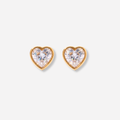 Solitaire Heart Studs