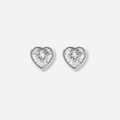 Solitaire Heart Studs