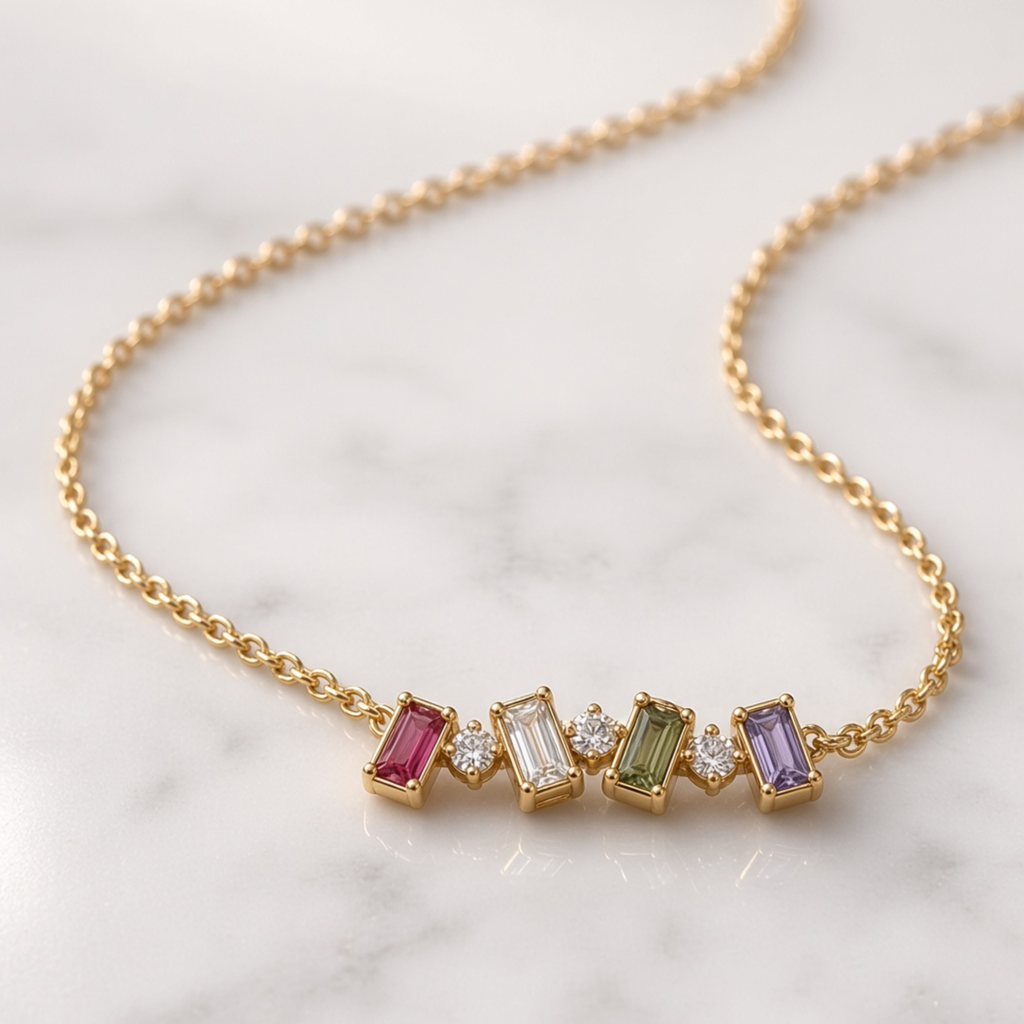 Confetti Baguette Necklace