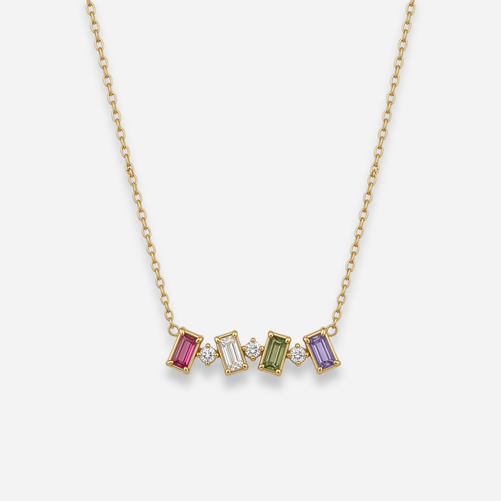 Confetti Baguette Necklace