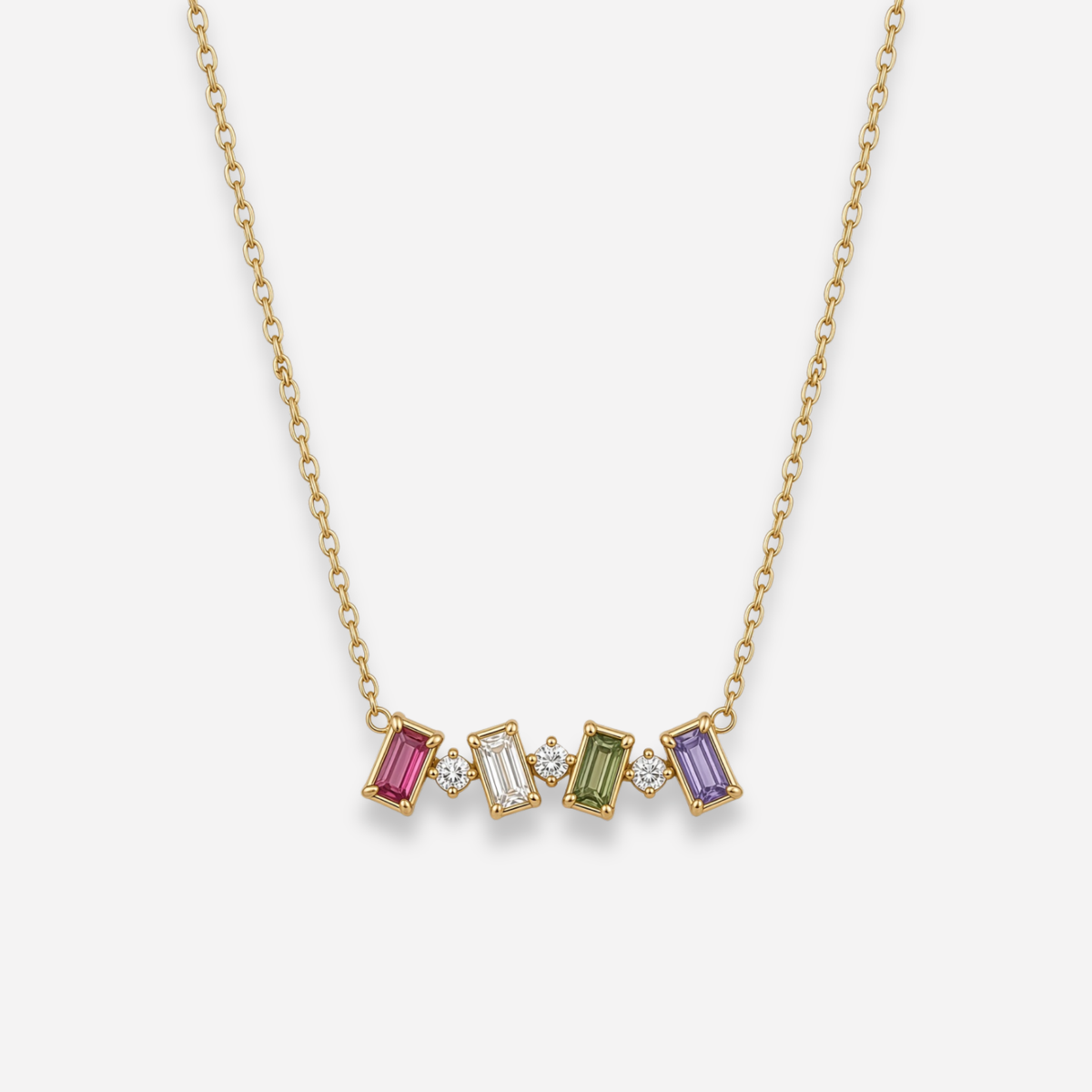 Confetti Baguette Necklace