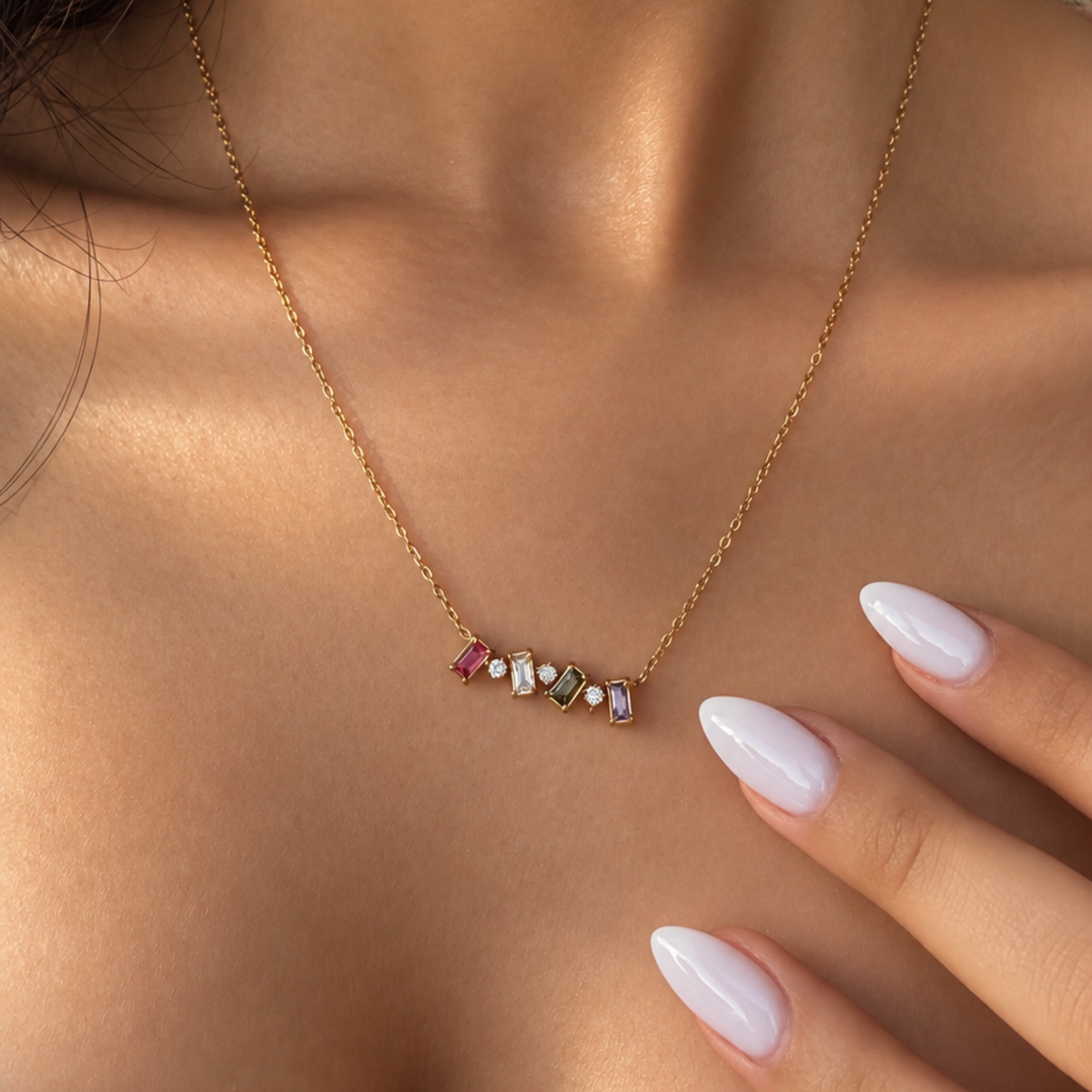 Confetti Baguette Necklace