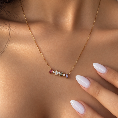 Confetti Baguette Necklace