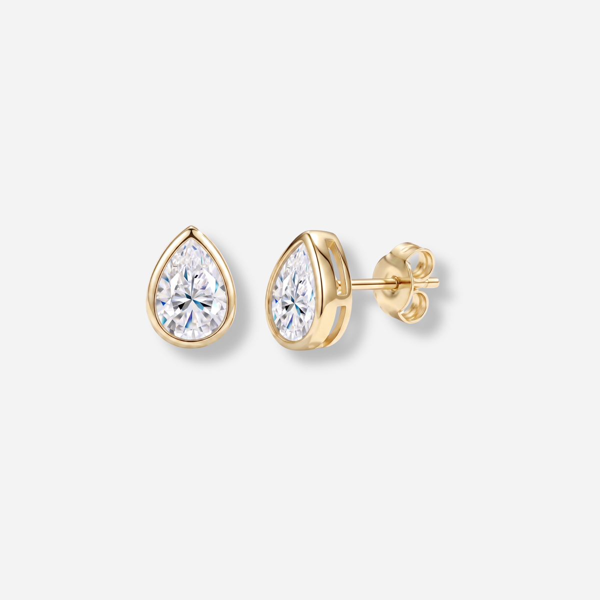 Pear Duo Bezel Studs