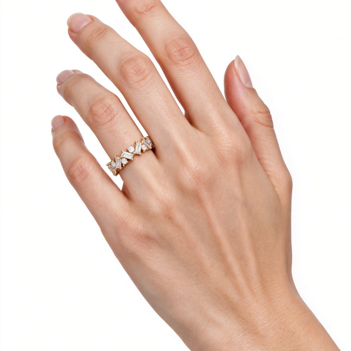 Staggered Baguette Ring