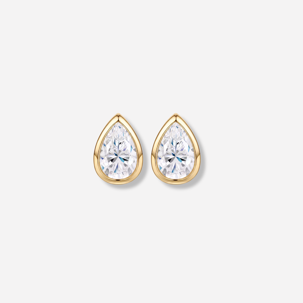 Pear Duo Bezel Studs
