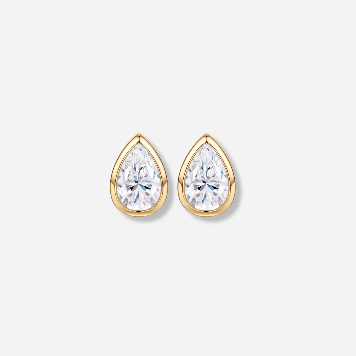 Pear Duo Bezel Studs