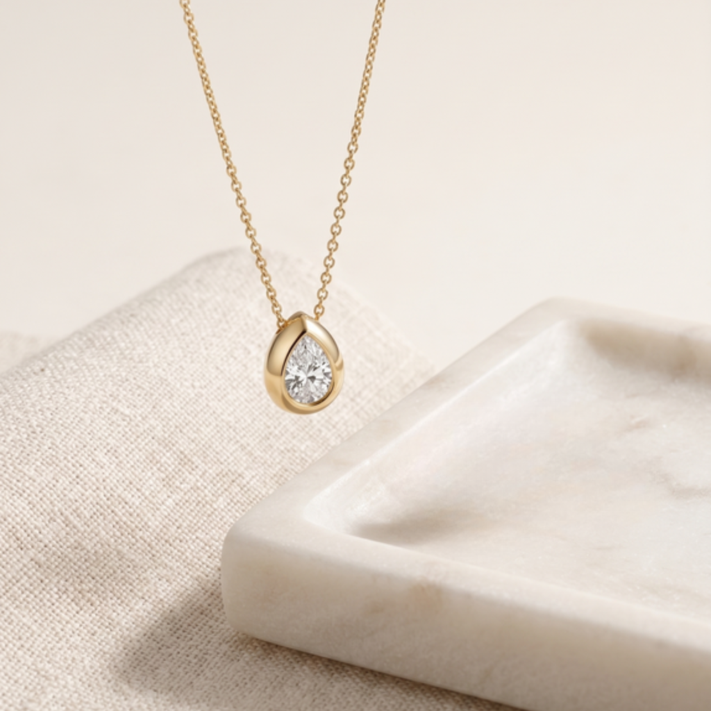 Bezel Drop Necklace