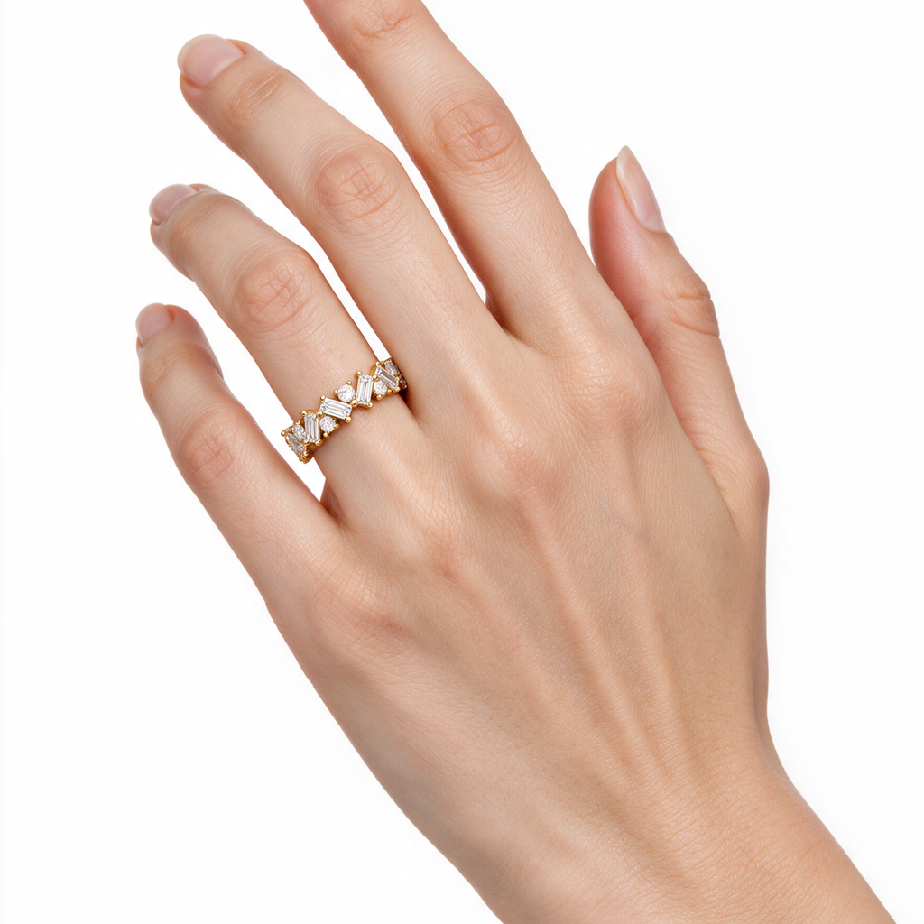 Staggered Baguette Ring