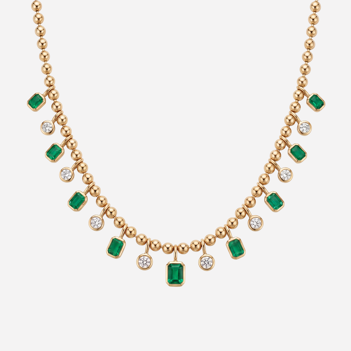 Emerald Drop Bead Necklace
