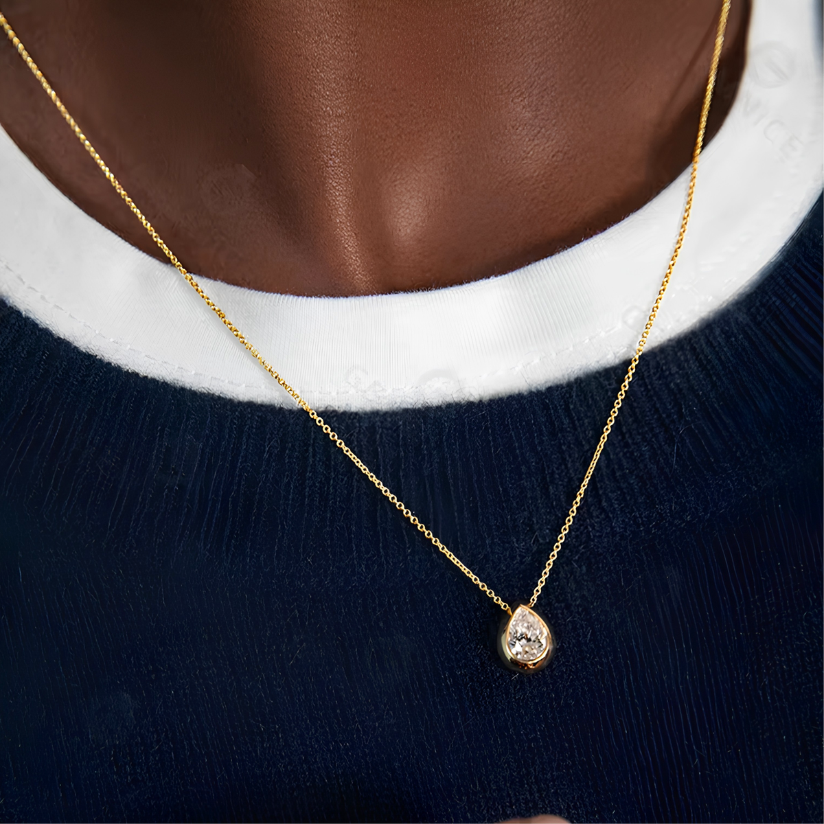 Bezel Drop Necklace